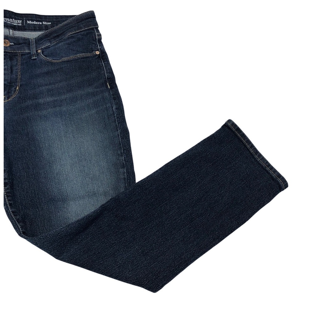 Signature by Levi Strauss & Co Modern Slim Dark Wash Jeans Womens 10S W30 L26 - Picture 9 of 10